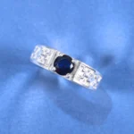 Simple Blue Diamond Ring For Him