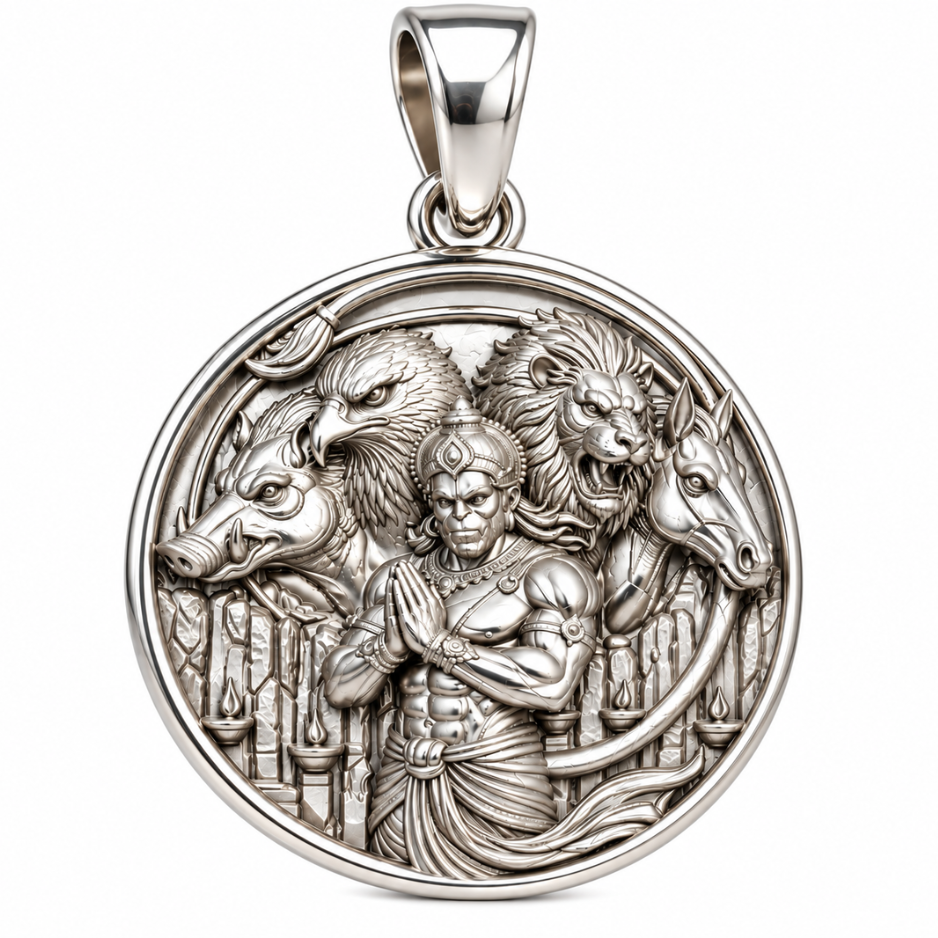 Untitled design Panch Tatva Hanuman Pendant - Image 1